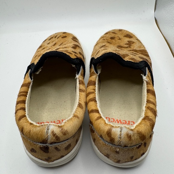 Crewcuts Toddler Size 9 Girls Brown Tan Slip-On Sneakers Leopard Cheetah Print - Picture 5 of 9